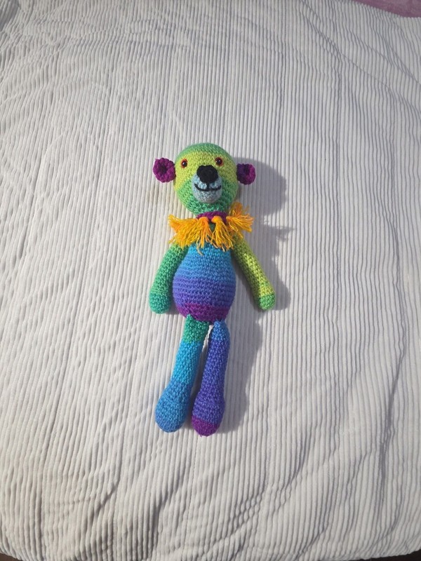 Handmade Colorful Amigurumi Crochet Bear Plushie