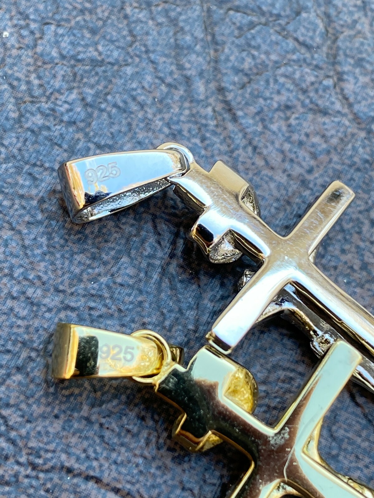 Real Solid 925 Sterling Silver Plain Inri Cross Jesus Crucifix Pendant Necklace