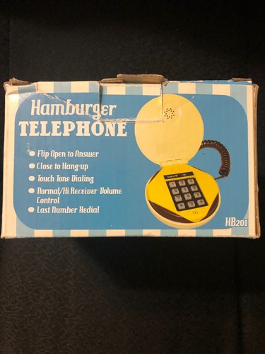 Novelty Hamburger Cheeseburger Burger Shape Home Desktop Corded Phone Telephone