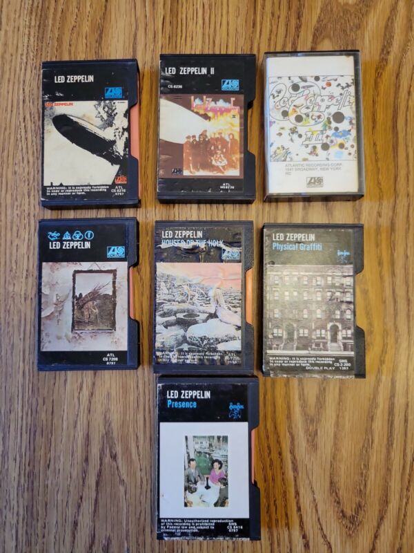 Led Zeppelin lot of 1970’s USA cassettes w/ slipcases in very good condition 