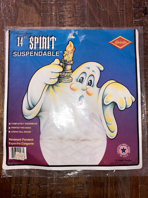 Vtg BEISTLE Halloween Decor SPIRT Ghost Honeycomb Hanging Decoration NIP 1994