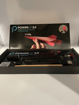 POWERUP 3.0 SMARTPHONE BLUETOOTH CONTROLLED PAPER AIRPLANE NEW RED 4 TEMPLATES