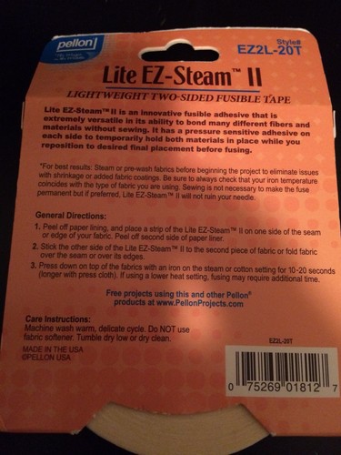 NIP: Pellon Lite EZ-Steam II Lightweight 2-Sided Pressure Sensitive Fusible Tape