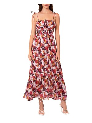 Женское макси-платье NICHOLAS с белым галстуком-бабочкой и гофрированным частичным ремешком-спагетти 10