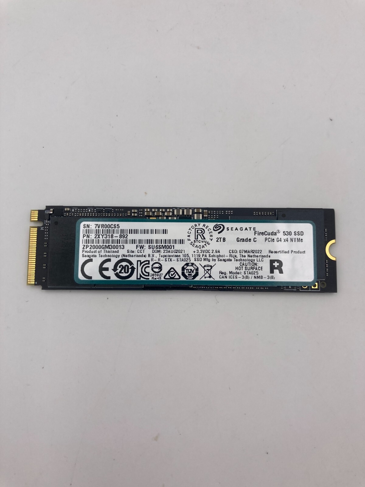 Seagate Firecuda 530 2TB PCIE M.2S 15mm Solid State Drive