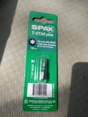 Spax T-Stars plus 1' Bit Inserts 1/4'' T20 Plus #8, #9, #10