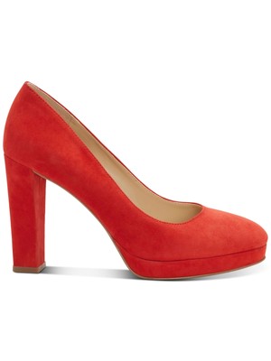 

VINCE CAMUTO Женские кожаные туфли без шнуровки красного цвета Halria с круглым носком на блочном каблуке, 8 м, Красный, VC-HALRIA