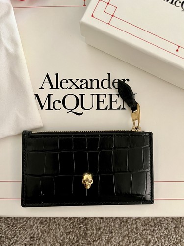 小物 alexander mcqueen skull wallet chain Alexander McQueen Black Pebbled Leather Skull Chain Wallet