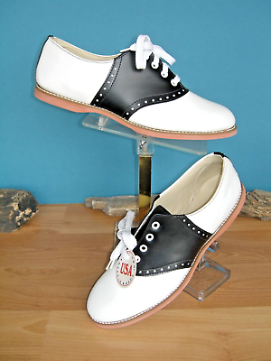Vintage Willits Black white Saddle Shoes womens 11c
