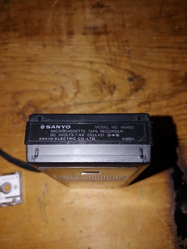 SANYO Microcassette Voice Tape Recorder Player M5400 Vintage Great Condition