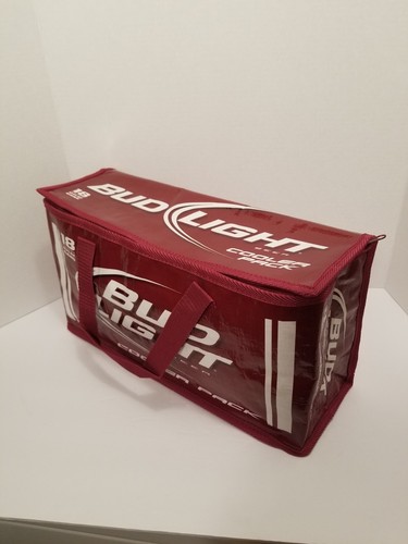 Bud Light Soft Sided Cooler 18 Pack Zip Up IU Indiana Hoosiers Crimson & Cream