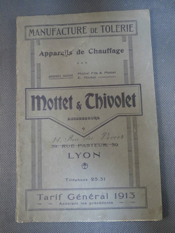 Ancien Catalogue Tarif Fourneaux Poeles Four Mottet Et Thivolet Lyon 1913