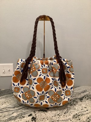 Tocca Anthropologie Canvas Floral Tote Pouch Purse Bag Large