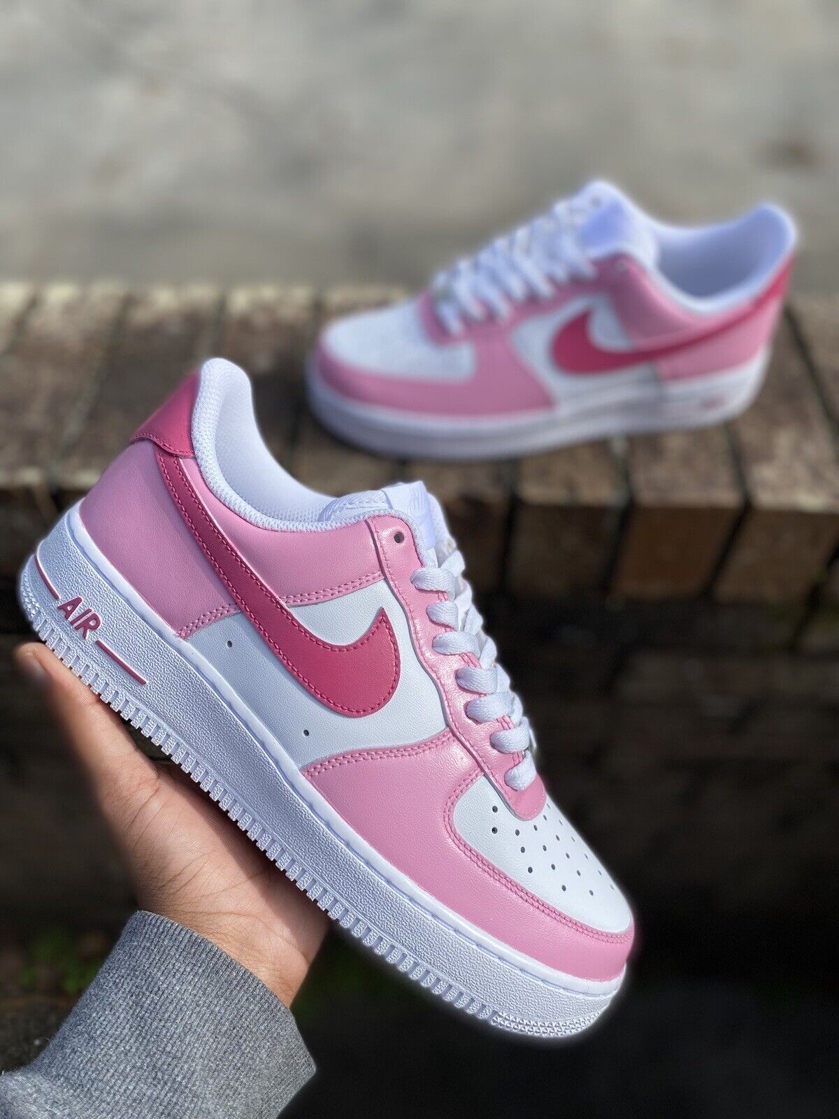 white af1 with pink swoosh