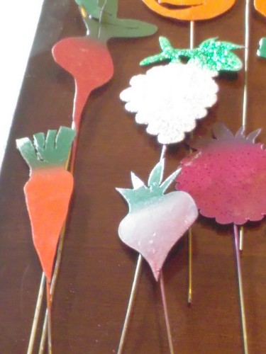 5 Garden Stake Markers Your Choice Handmade from Scrap Metal 3-4