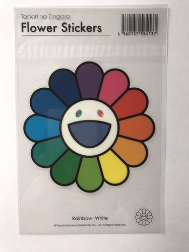 Takashi Murakami Flower Sticker Rainbow White Kaikai Kiki