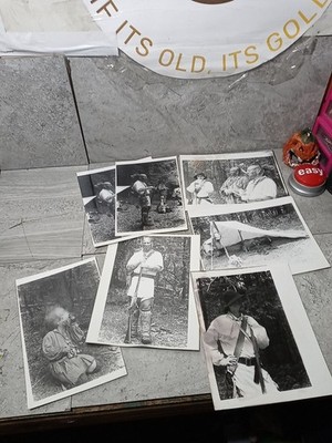 7 Antique  Indian Chief Native American Indian Large Photo Black And White