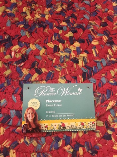 Pioneer Woman Set of 4 Braided Placemats Fiona Vintage Floral Round 15” New Fall