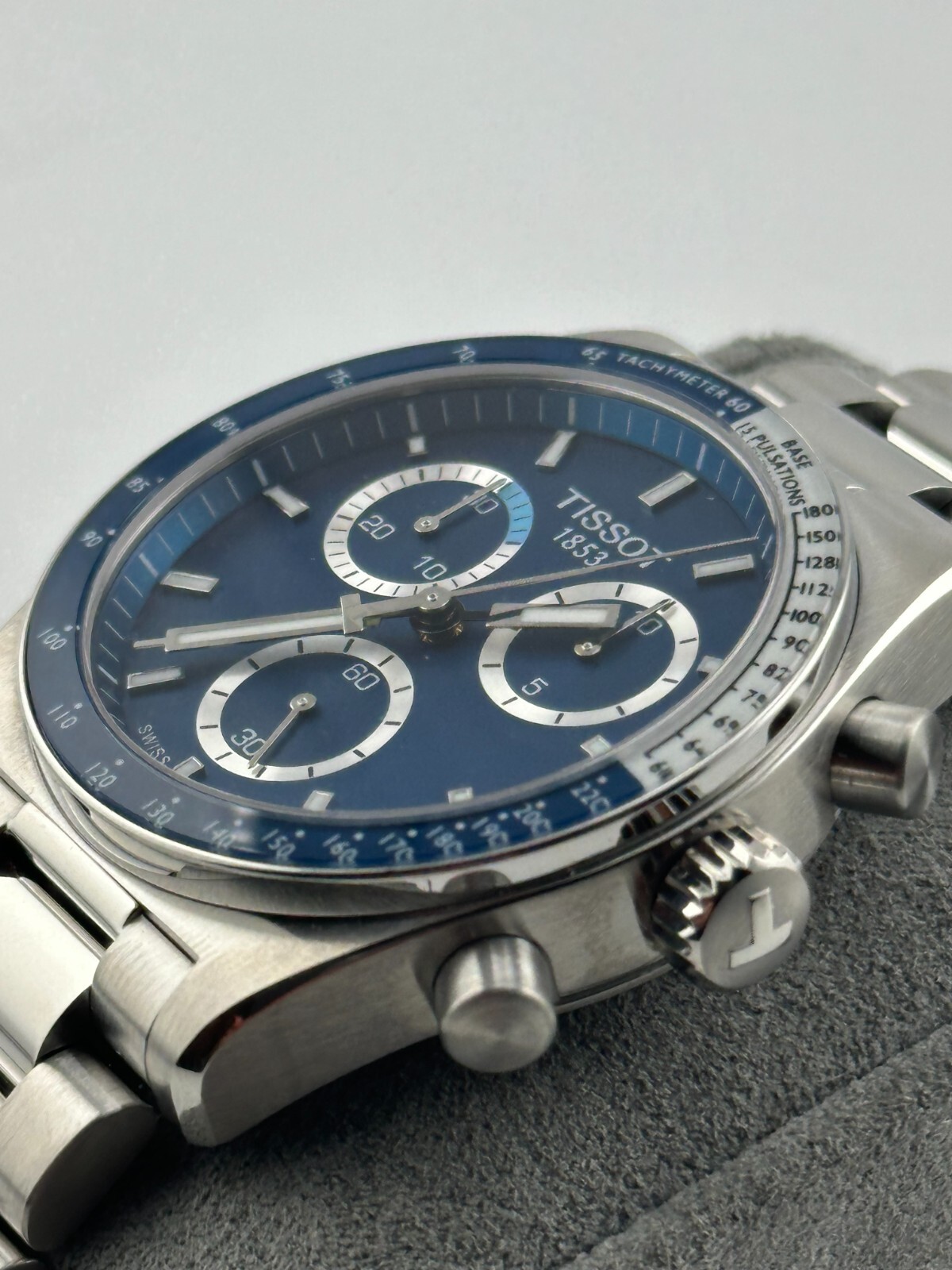 Pre-owned Tissot Pr516 Chronograph 40 Mm Ss Quartz Blue Dial Watch T149.417.11.041.00