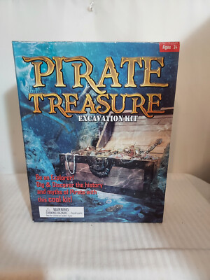 pirate treasure excavation kit 6'' pirate treasure chest dig kit NIB 3+