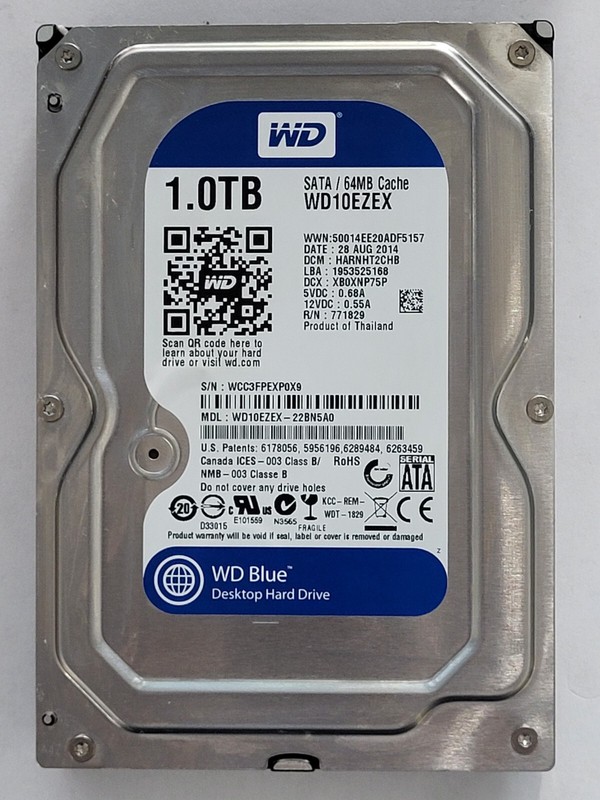 Wd10ezex-22bn5a0, Dcm: Harnht2chb, Aug 2014, Western Digital 1tb 3.5
