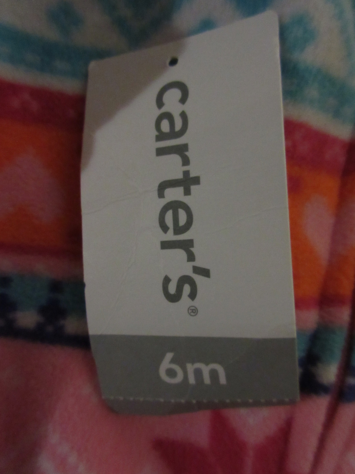 NWT 6m Baby Girl Fleece Sleeper Carter's Polyester Cotton Snap ZIP Bright