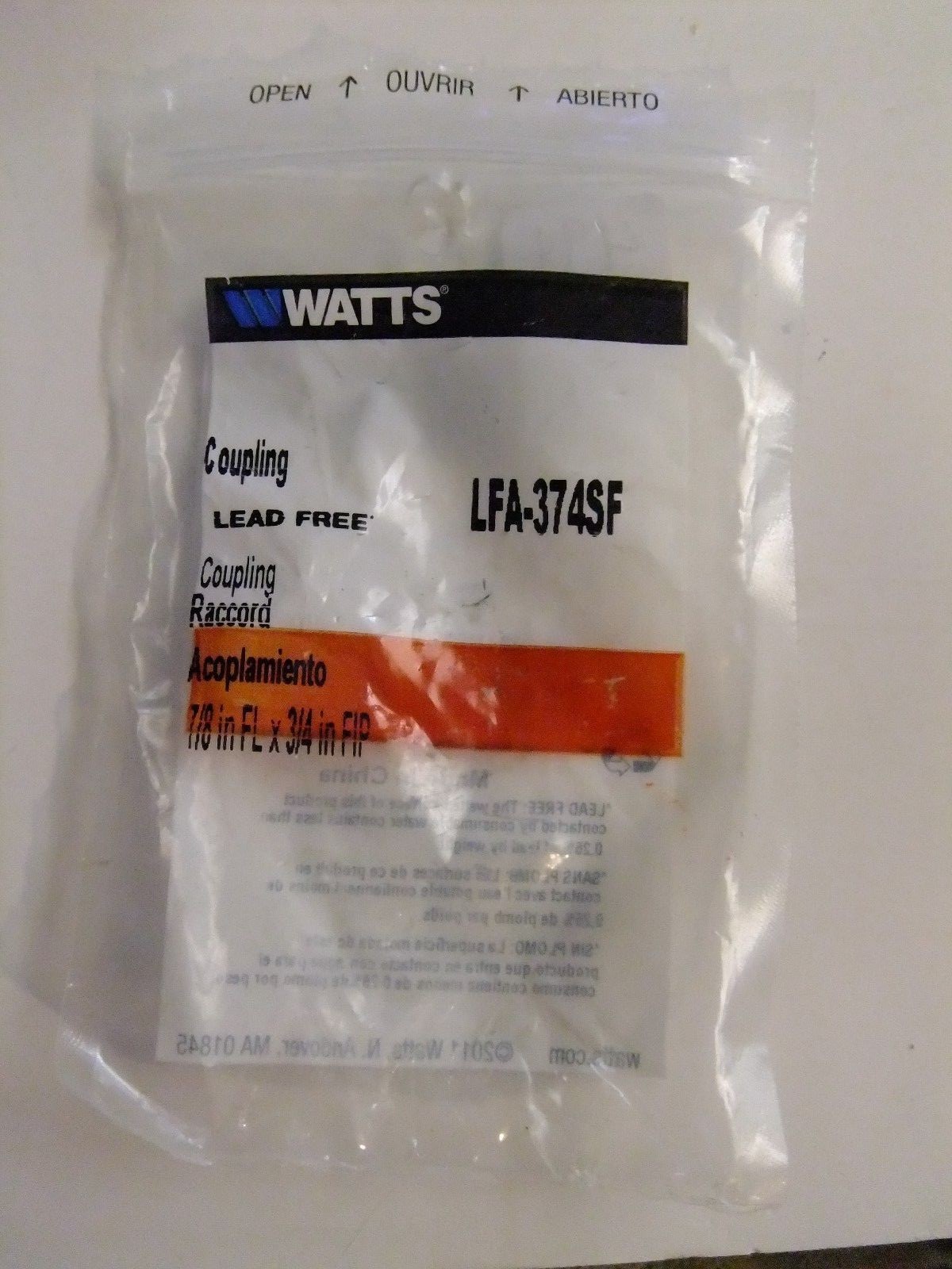 Watts Coupling Raccord 7/8