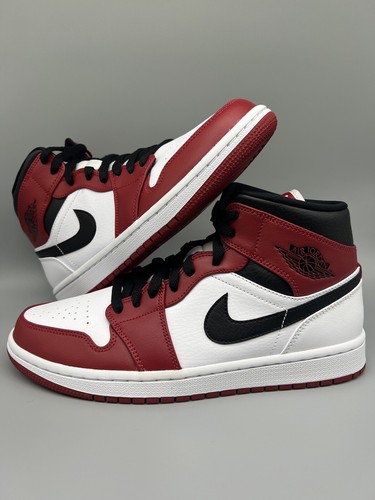 UNDER RETAIL NIKE AIR JORDAN 1 MID CHICAGO WHITE HEEL 554724-173