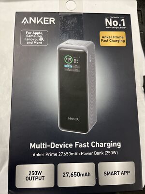 New Anker Prime Power Bank 27650mAh 3-Port 250W Portable Charger w/Smart App