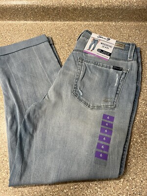 Seven7 weekend jean boyfriend style rolled cuff hem, Size 6 Color-Amsterdam New