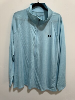 NWT Under Armour Collared 1/2 Zip Women's 3XL Light Blue Tech Twist Loose