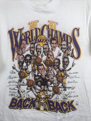Lakers Back To Back World Champs 87-88 Caricature T-Shirt