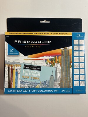 Prismacolor Premier Colored Pencils 20. Coloring Booklet With 16 New York Scenes