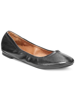 

LUCKY BRAND Женские черные гибкие кожаные балетки без шнуровки Emmi, Черный, LK-EMMIE