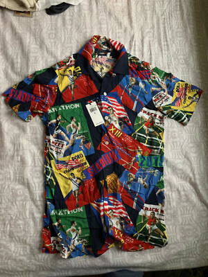 NWT Polo Ralph Lauren Men´s Chariot of Fire Olympic Stadium Graphic Camp Shirt S