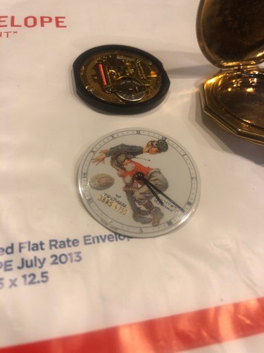 Vintage WALTHAM Norman Rockwell FOOTBALL TACKLE 3885/4750 Quartz Pocket Watch