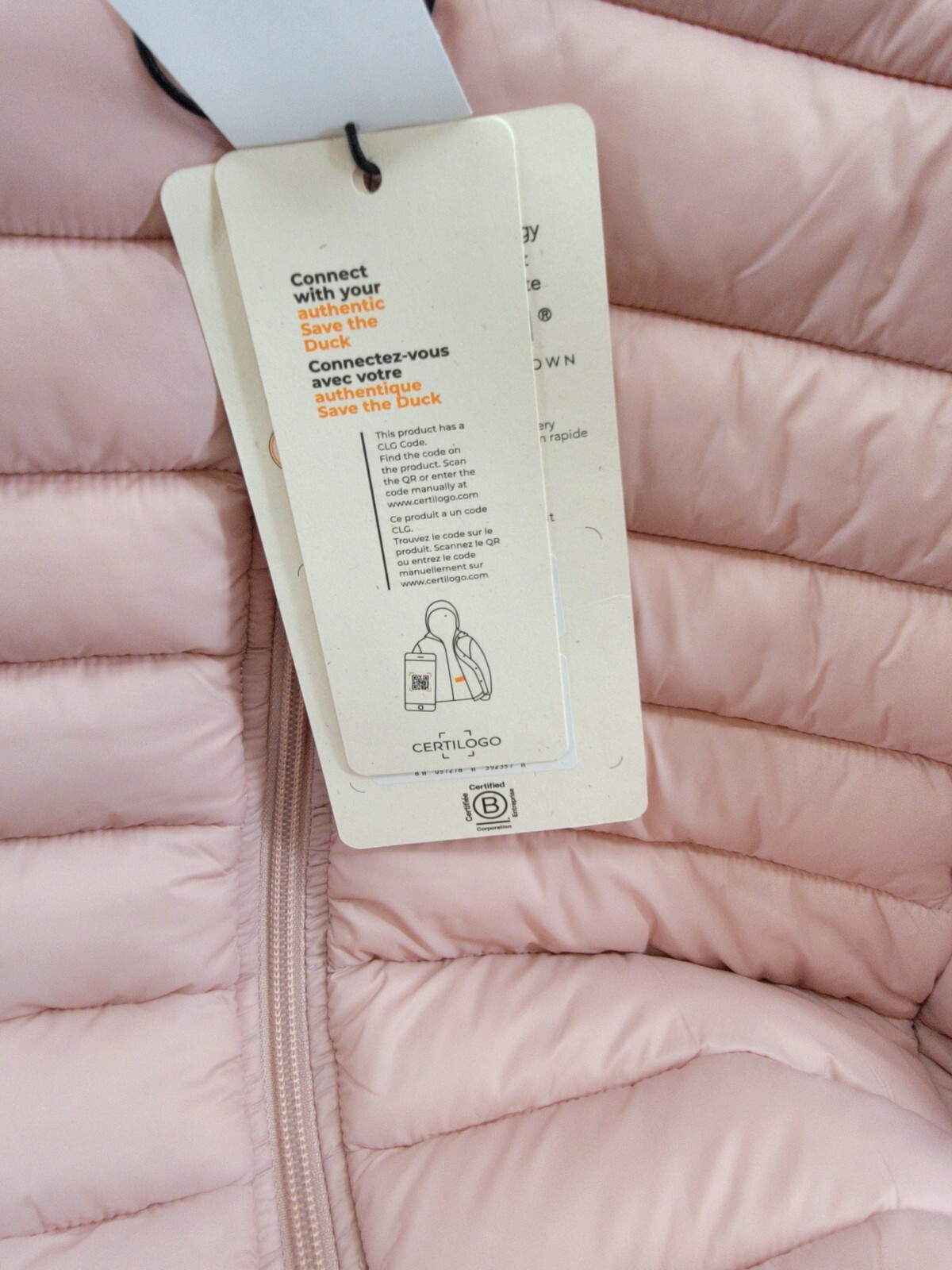 Save The Duck Lily Hooded Puffer Jacket Girls' 14 Blush Pink Full Zip Closure - Picture 21 of 22
