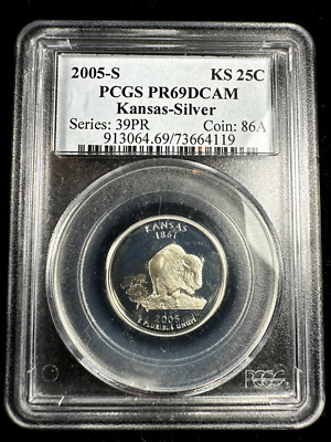 2005-S Silver 25C Kansas Quarter PCGS PR69DCAM