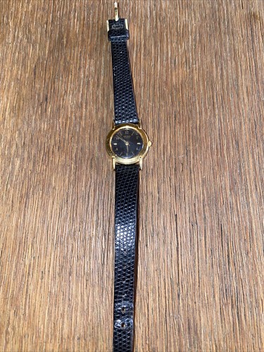 Vintage Seiko Women's Watch 1N01-0A19 Quartz Gold Case Black