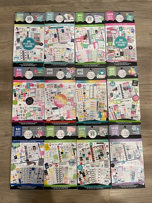 12 choices of happy planner stickers! budget, travel, wellness, neon, fitness