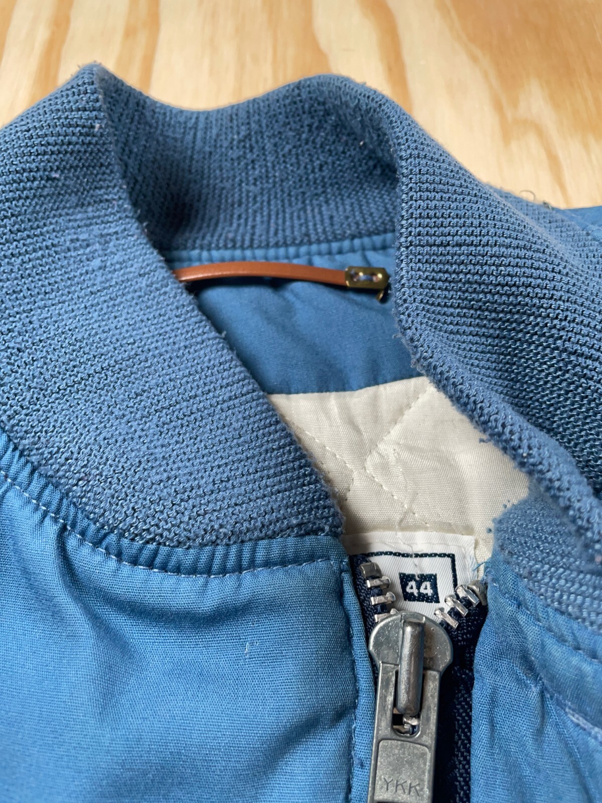 VTG Catalina Varsity Bomber Jacket Adult 44 Long Light Blue Quilted Lining