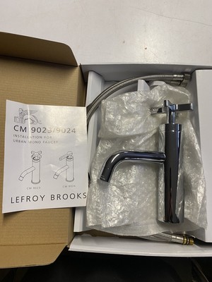 Lefroy Brooks Cross Handle Mono Faucet CM9023 Polished Chrome Kitchen Bath