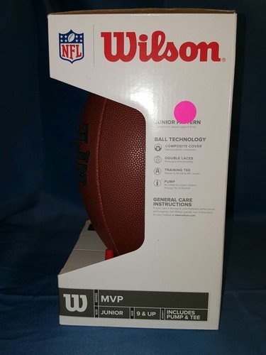 Wilson NFL MVP Junior Football with Pump and Tee, Brown