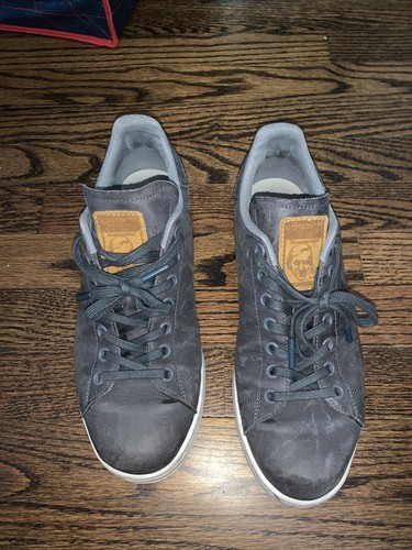 Adidas Stan Smith J GS Grey Smooth Suede Size 8.5 115910661