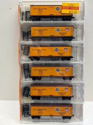 N Scale Micro Trains MTL 47062 Pacific Fruit Express Wood Reefer 6-Pack Set #2