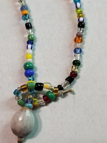 Vintage Native American Handmade Seed Bead Kachina Doll Necklace - 21