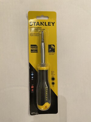 Stanley 6 way screwdriver: 2 slot-head; 2 Phillips; 2 nut drivers, 68-012 - NEW