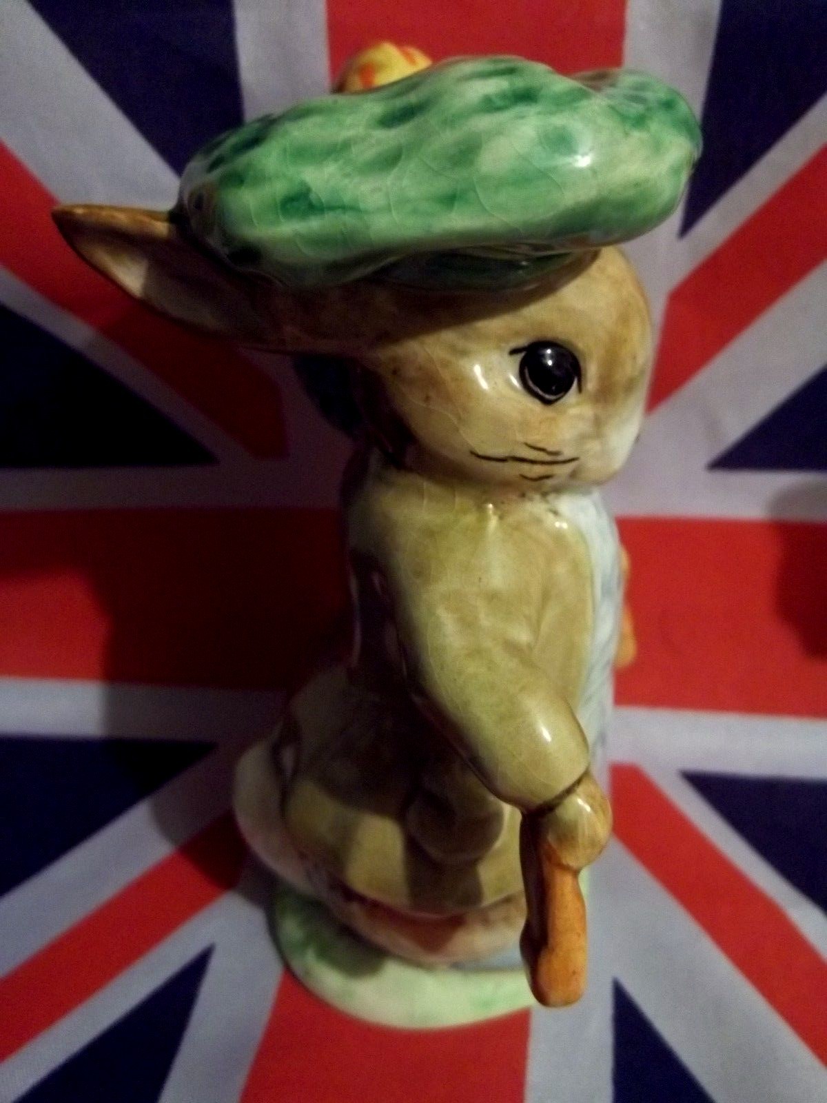 1948 BP1A GOLD CIRCLE BENJAMIN BUNNY EARS SHOES OUT BEATRIX POTTER FIGURINE RARE