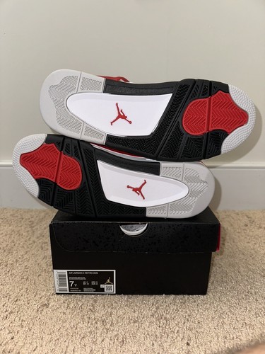 NIKE AIR JORDAN 4 RETRO RED CEMENT SIZE 7Y/8.5W (408452 161) BRAND NEW IN HAND