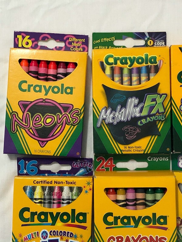 New Vintage Crayola Crayons Lot NeonsMetallic FXGlitterSpecial